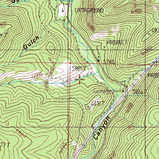 Topographic Map of McLeod Gulch, MT