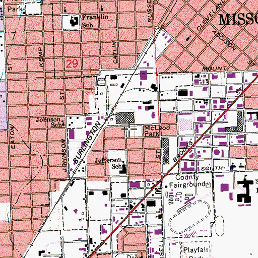Topographic Map of McLeod Park, MT
