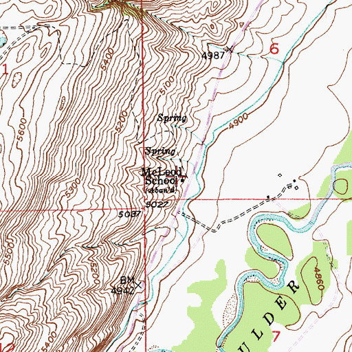 Topographic Map of McLeod School, MT
