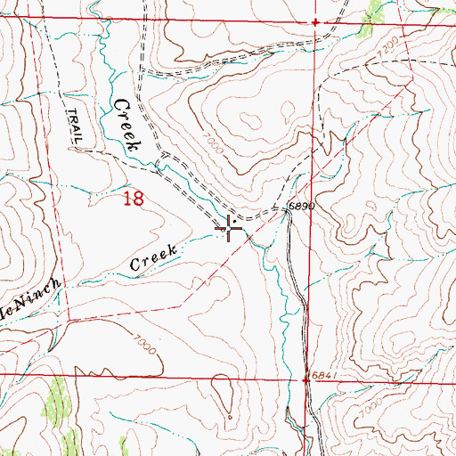 Topographic Map of McNinch Creek, MT