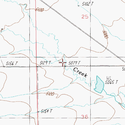 Topographic Map of Mead Creek, MT