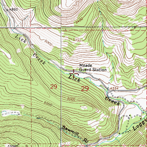 Topographic Map of Meade Guard Station, MT