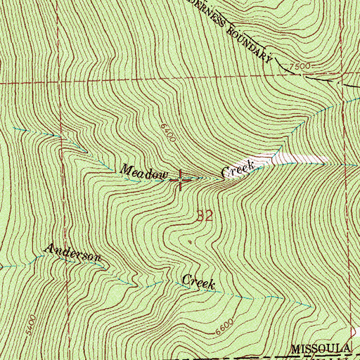 Topographic Map of Meadow Creek, MT