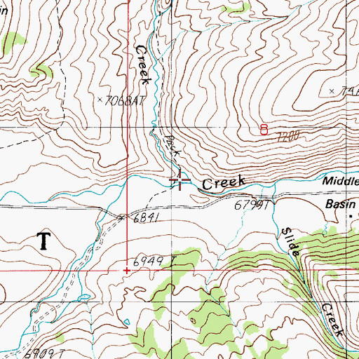 Topographic Map of Meadow Creek, MT