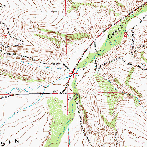 Topographic Map of Meadow Creek, MT
