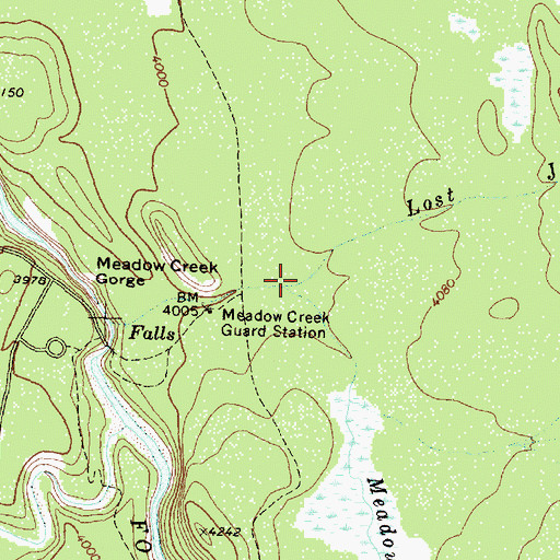 Topographic Map of Meadow Creek, MT
