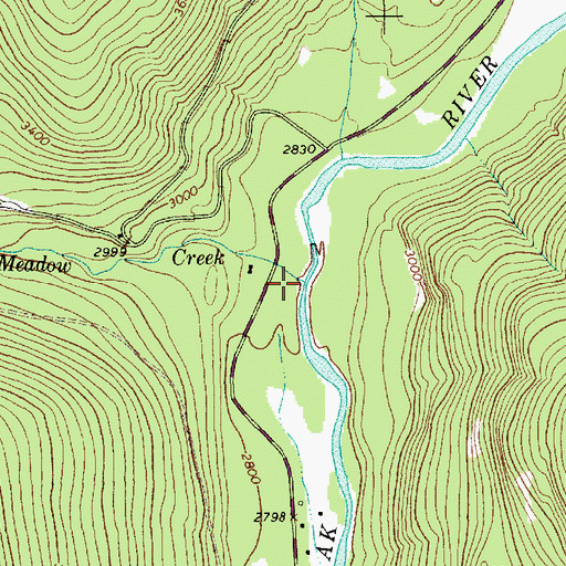 Topographic Map of Meadow Creek, MT