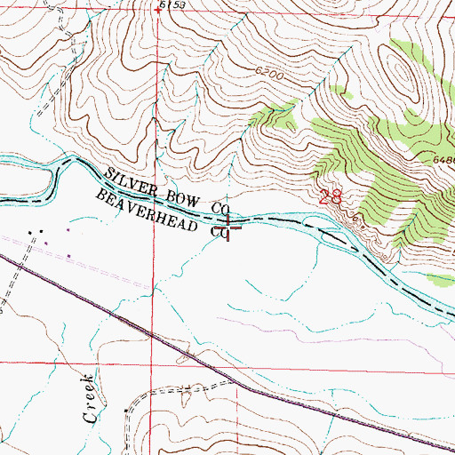Topographic Map of Meadow Creek, MT