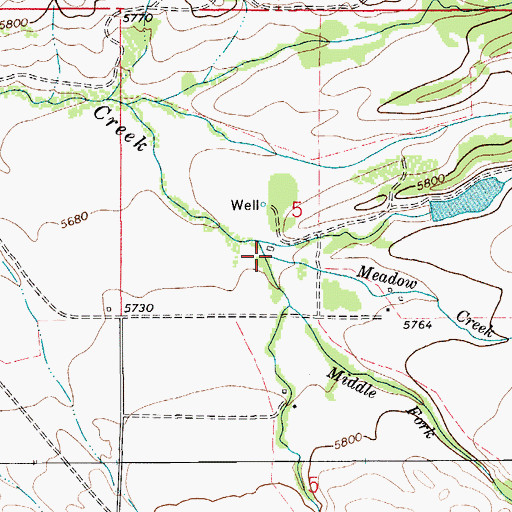 Topographic Map of Meadow Creek, MT
