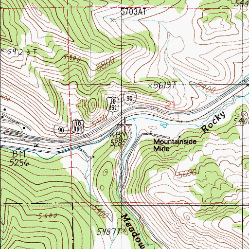 Topographic Map of Meadow Creek, MT