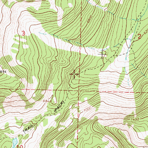 Topographic Map of Meadow Creek Trail, MT