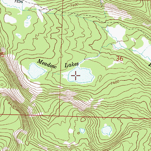 Topographic Map of Meadow Lakes, MT