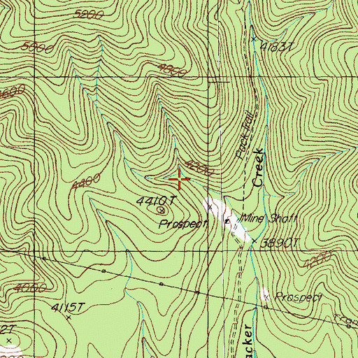 Topographic Map of Meadow Mountain Mines, MT