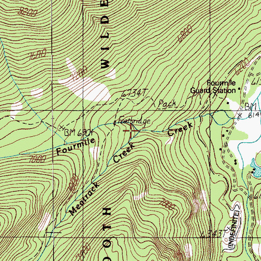 Topographic Map of Meatrack Creek, MT