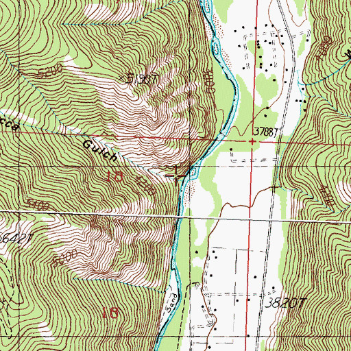 Topographic Map of Mecca Gulch, MT