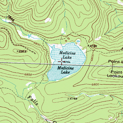 Topographic Map of Medicine Lake, MT