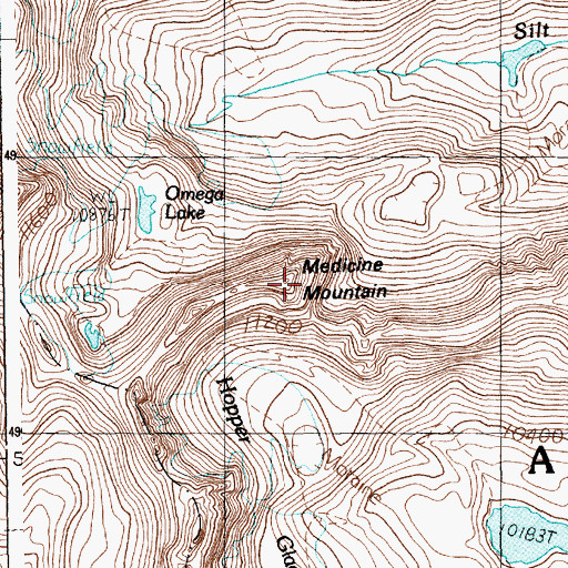 Topographic Map of Medicine Mountain, MT