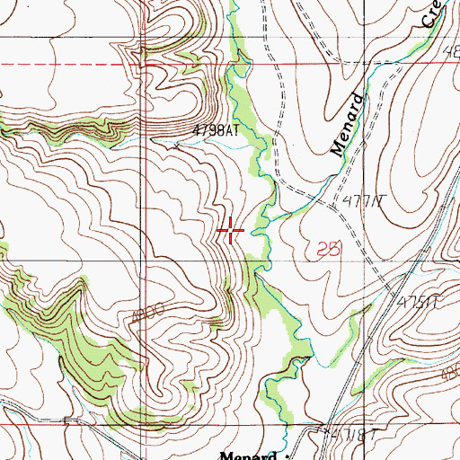 Topographic Map of Menard Creek, MT