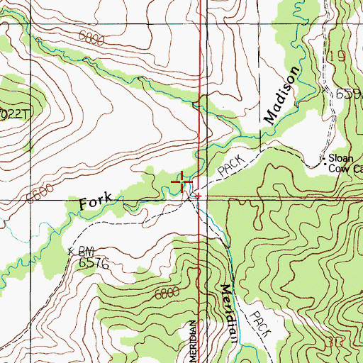 Topographic Map of Meridian Creek, MT
