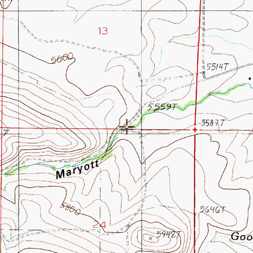 Topographic Map of Merritt Gulch, MT