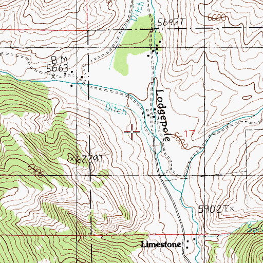 Topographic Map of Meyers Creek, MT