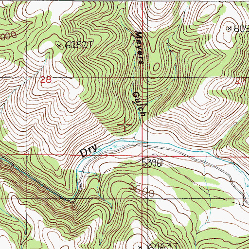 Topographic Map of Meyers Gulch, MT