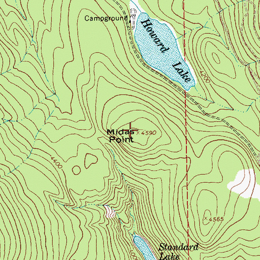 Topographic Map of Midas Point, MT