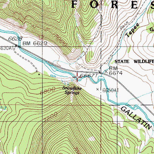 Topographic Map of Middle Basin, MT