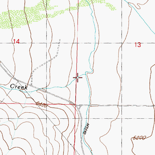 Topographic Map of Middle Creek, MT