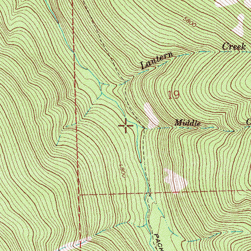 Topographic Map of Middle Creek, MT
