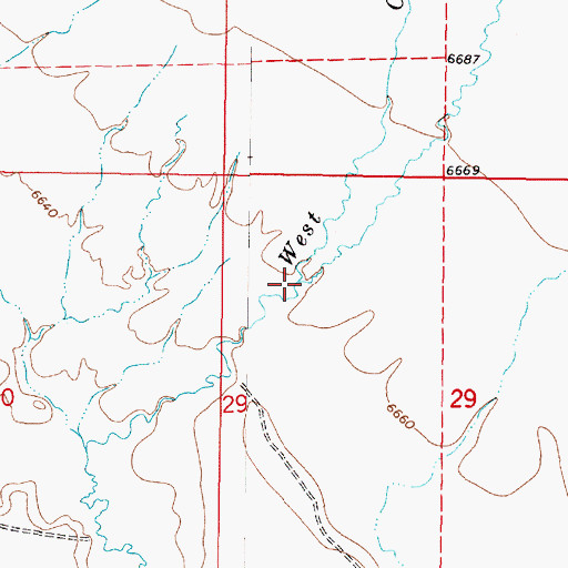 Topographic Map of Middle Creek, MT