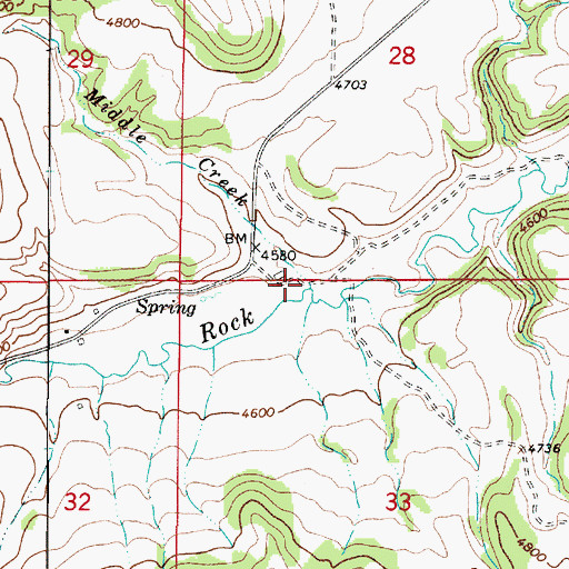 Topographic Map of Middle Creek, MT