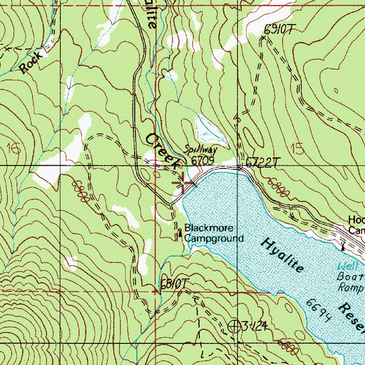 Topographic Map of Middle Creek Dam, MT