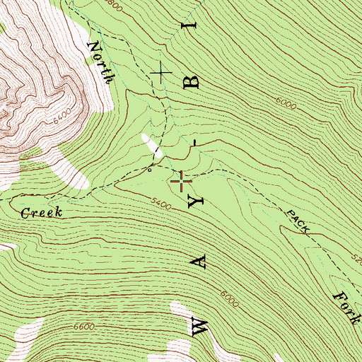 Topographic Map of Middle Fork Bear Creek, MT