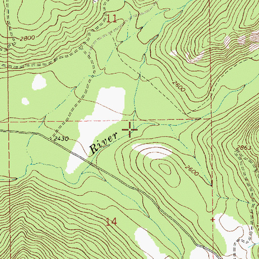Topographic Map of Middle Fork Bull River, MT