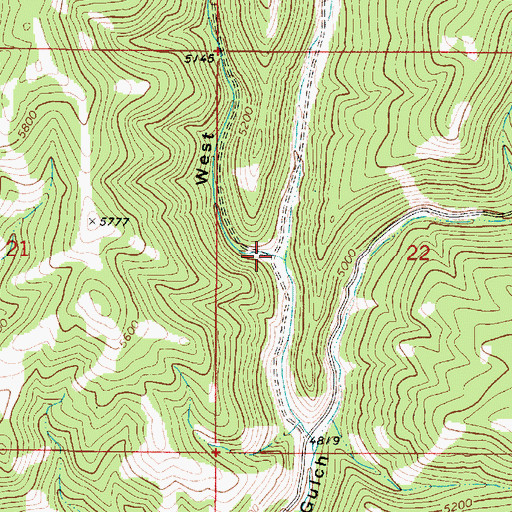 Topographic Map of Middle Fork Cabin Gulch, MT