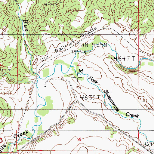 Topographic Map of Middle Fork Canyon, MT