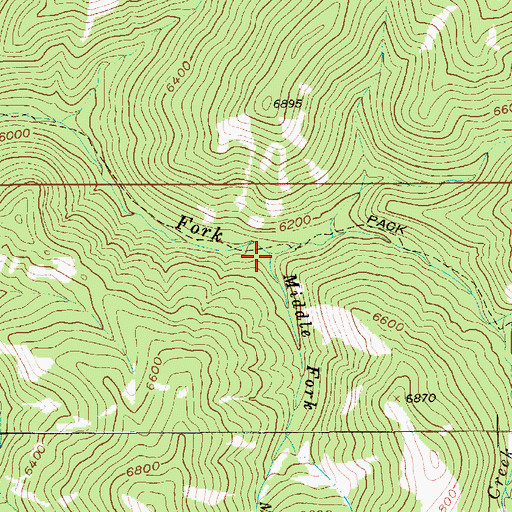 Topographic Map of Middle Fork Hoover Creek, MT
