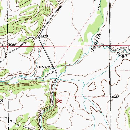 Topographic Map of Middle Fork Judith River, MT