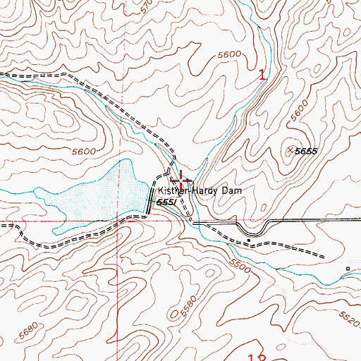 Topographic Map of Middle Fork Muddy Creek, MT