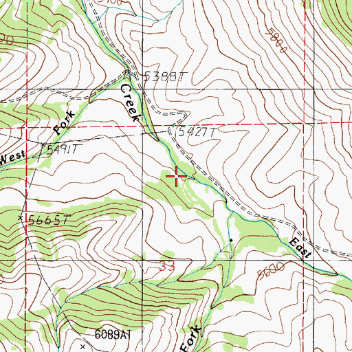 Topographic Map of Middle Fork Pole Creek, MT
