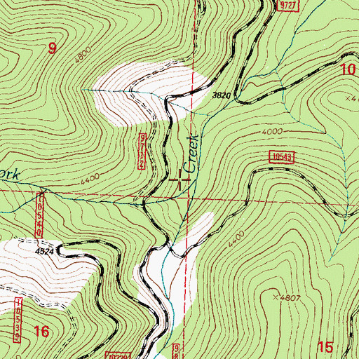Topographic Map of Middle Fork Porcupine Creek, MT