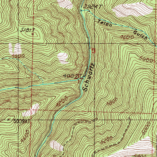 Topographic Map of Middle Fork Swartz Creek, MT