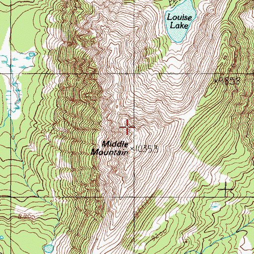 Topographic Map of Middle Mountain, MT