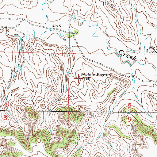 Topographic Map of Middle Pasture Well, MT