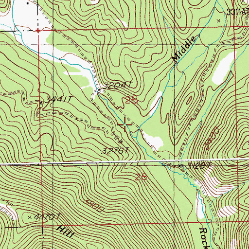 Topographic Map of Middle Rock Creek, MT