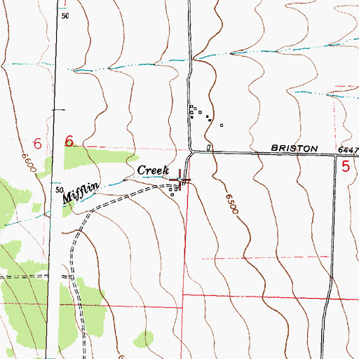 Topographic Map of Mifflin Creek, MT