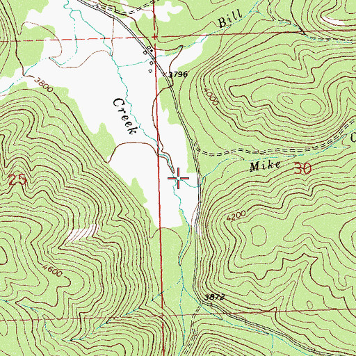 Topographic Map of Mike Creek, MT
