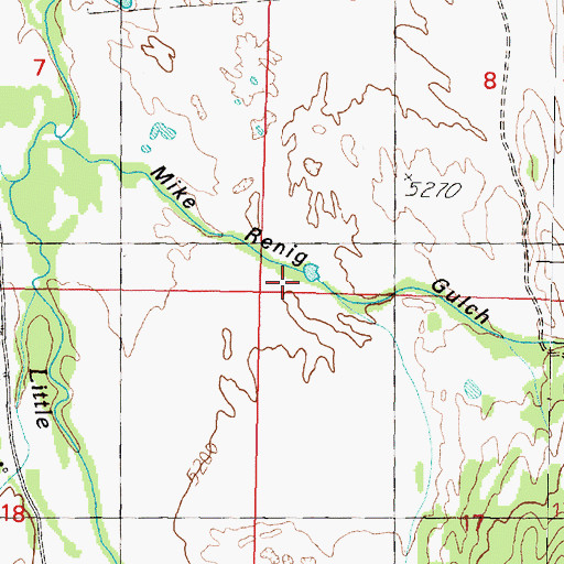 Topographic Map of Mike Renig Gulch, MT