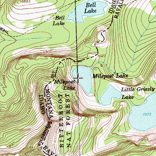 Topographic Map of Milepost Lake, MT